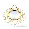 Gold Sun-shaped Hanging Wall Mirror